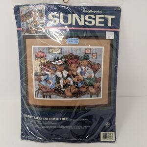 Sunset Needlepoint Kit Beary Tales Do Come True Teddy Bears 12118